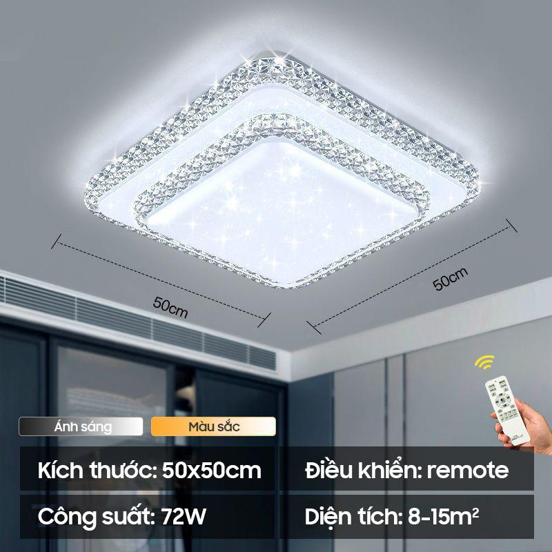 Đèn ốp trần LED/ phòng ngủ, phòng ăn/ 3 màu (trắng, vàng, trung tính)- phối màu vô hạn/kèm điều khiển từ xa (Bảo hành 12 tháng) 1
