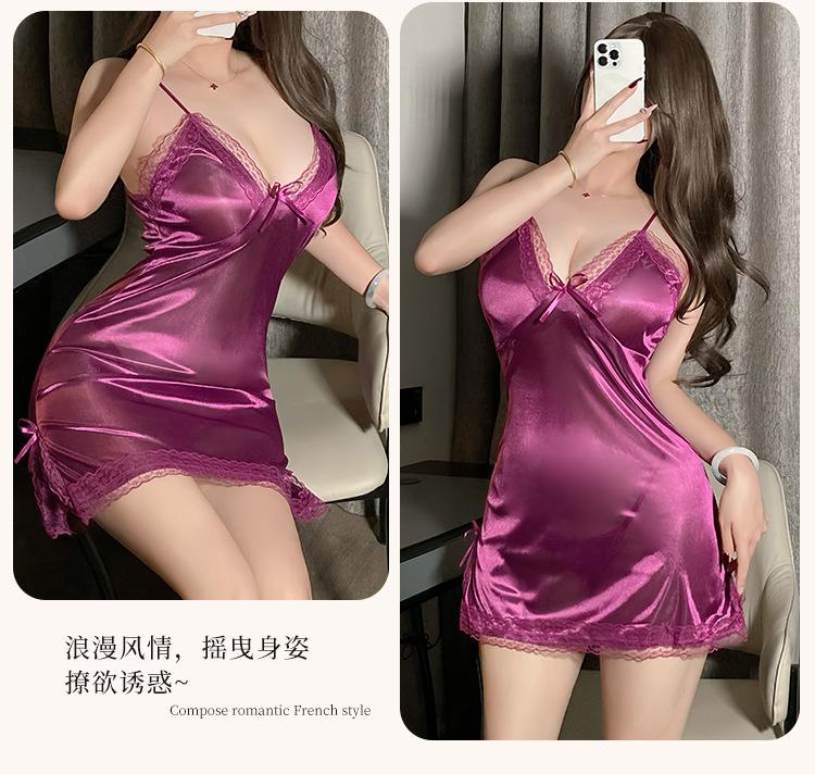 Product Introduction of Ladies sexy halter nightgown female thin lace pajamas Loungewear Nightwear 3
