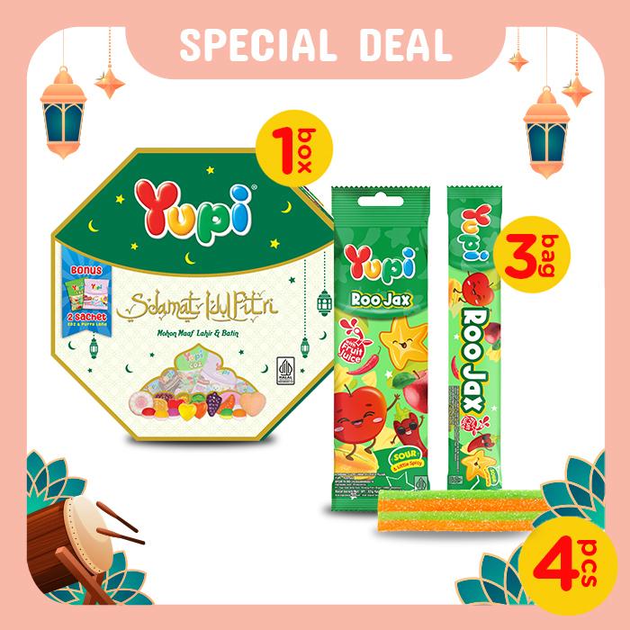 Gambar Yupi Package Idul Fitri 1 Box and Roo Jax 3 Mini Bag dari Yupi Gummy Candies Kota Administrasi Jakarta Timur Tokopedia
