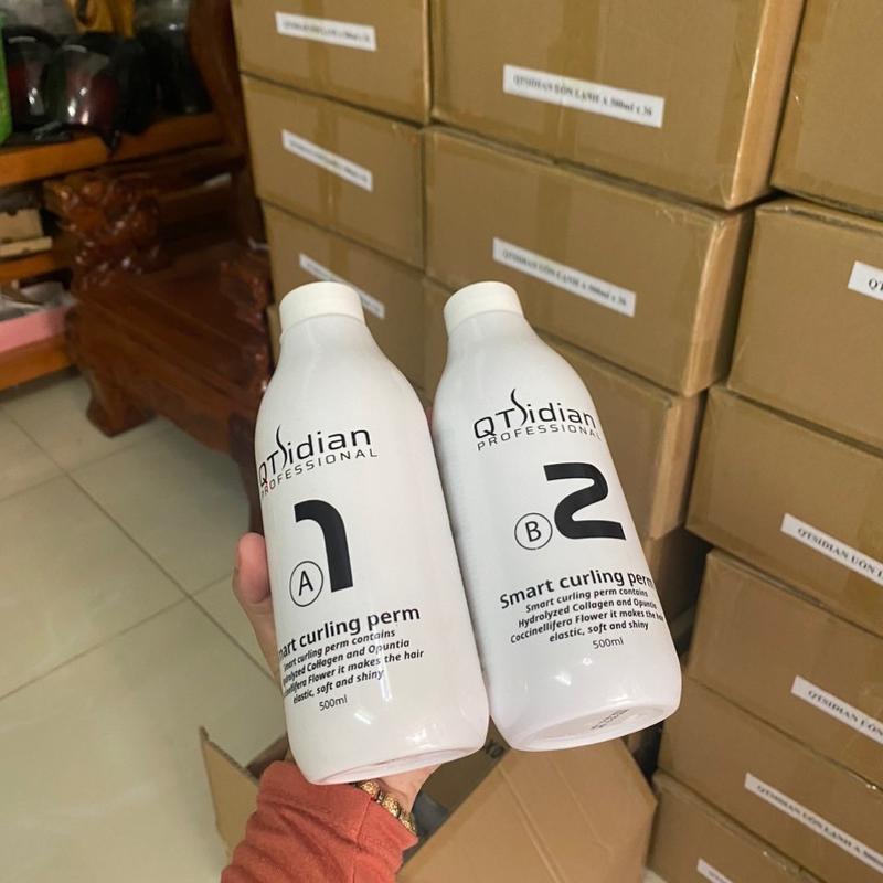 Uốn Lạnh siêu xoăn QTSidian 500ml x2( Gồm số 1 và số 2).