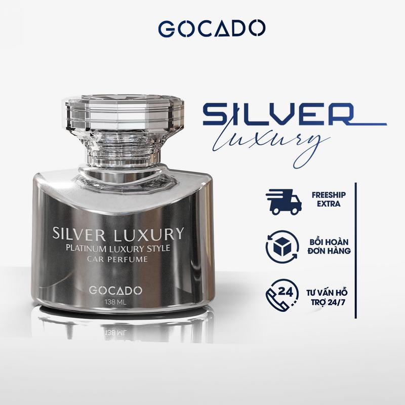 Nước Hoa Ô Tô GOCADO SILVER - Nước Hoa Khử Mùi Xe Hơi Cao Cấp - Hương Thơm Tươi Mát - Chống Say Xe Phun Sương Xông Tinh Dầu