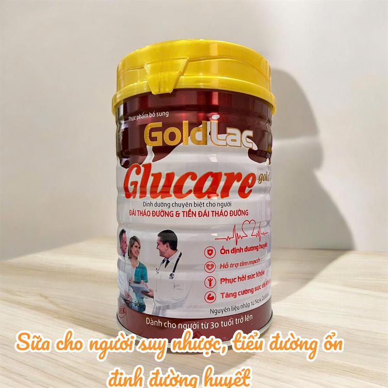 Sữa dành cho người tiểu đường, phục hồi sức khỏe Glucare Gold Goldlac - Dành cho người già - Tiểu đường 900g