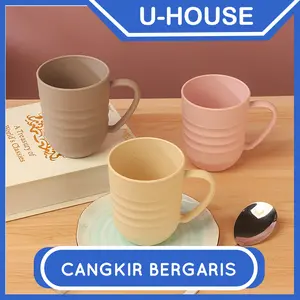 U-House Wheat Straw Cup/ Gelas Jerami Gandum/ Cangkir Kopi/ Gelas Kantor/ BPA