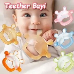 Teether Bayi BPA Free Bahan Keamanan Silikon Kelas Makanan Mainan Gerinda Gigi Bayi Teether Bayi Gigitan Gelang Mainan Gigitan Bayi Silikon Lembut