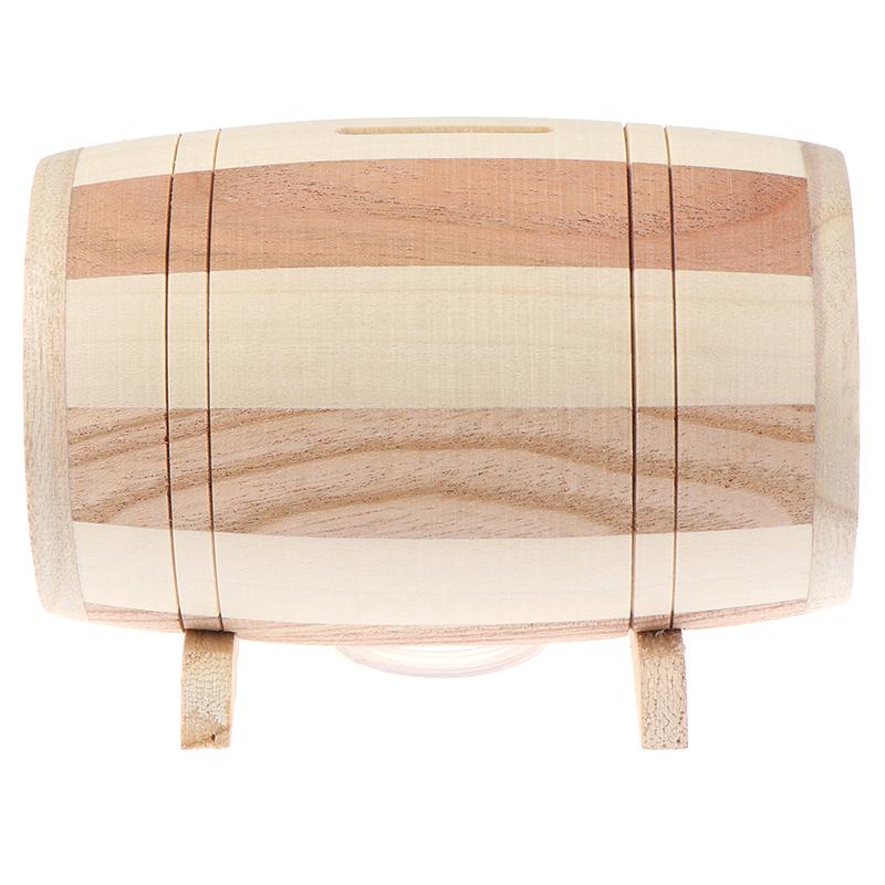 Product Introduction of [MMG]1pc Wooden Money Box Piggy Bank Money Box Savings Wine Barrel Wood Piggy Bank 18
