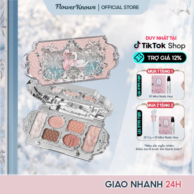 Bảng Phấn Mắt Hoa Biết 6 Màu Flower Knows Swan Ballet Six-Color Makeup Palette 6.5g Women Nữ Cosmetic Mỹ Phẩm