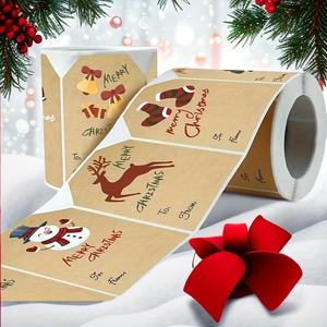 250pcs/roll Christmas Decoration Sticker, Envelope Sealing Sticker, Label Sticker For Baking, Packaging, Gift Wrapping, Home Decor