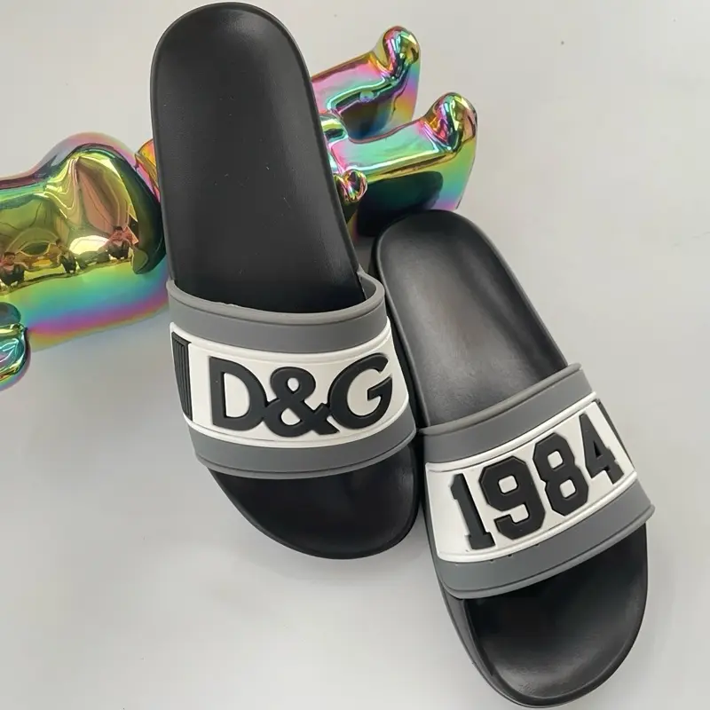 Dép quai ngang đê gờ 19984 ghi trắng cực ngầu