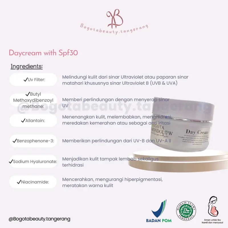 DiamondGlow Series by Bogota Beauty Krim Perawatan Wajah Bpom 6