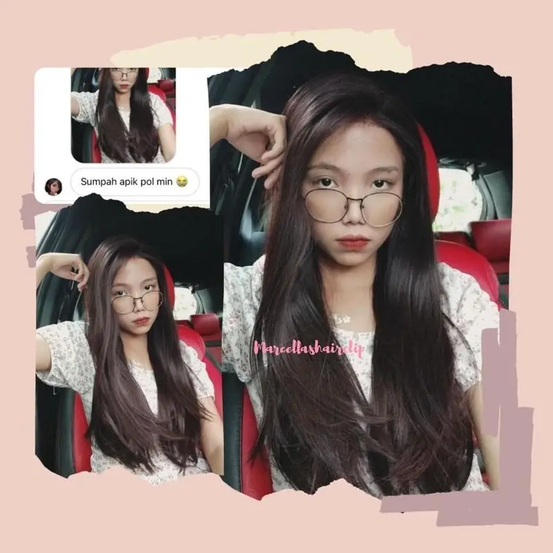 [AKEMI HAIR] - FULL LACE WIG AKEMI - LURUS NATURAL 70cm Rambut Palsu Wanita Dewasa Renda Panjang Natural Premium Black Coklat Pirang Wig Bebas Belahan Rambut Hitam Marcellashairclip 5