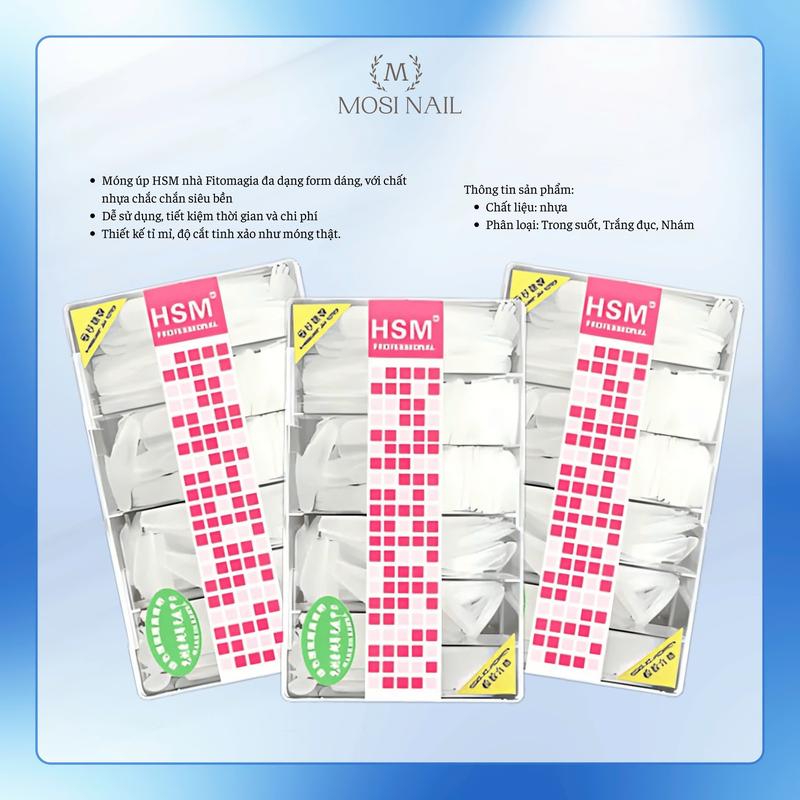 Móng Úp HSM hộp 500 móng màu PINK nhiều Form-Size Làm Nail