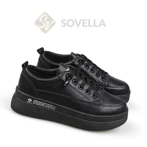SOVELLA Alexa Sepatu Sekolah Sneakers Olahraga Sport Kets Putih Hitam Wanita Karet Casual Shoes
