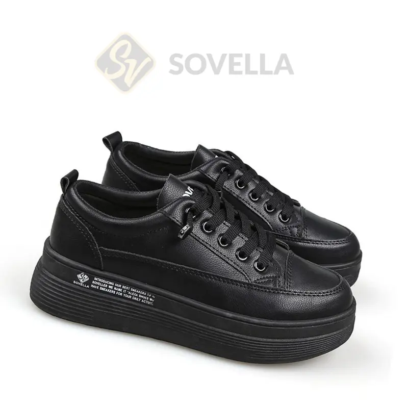 SOVELLA Alexa Sepatu Sneakers Olahraga Sport Kets Putih Hitam Wanita Karet Casual Shoes 3