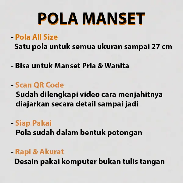 Pola Mal Manset Kemeja All Size [Pola Manset Jamblang Studio] 5