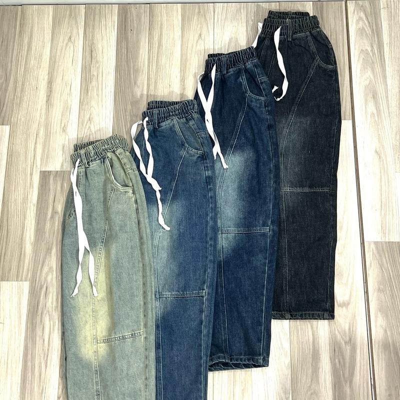 [M531] Quần baggy Jean thụng chín tấc  Nữ lưng chun Women Pants 6