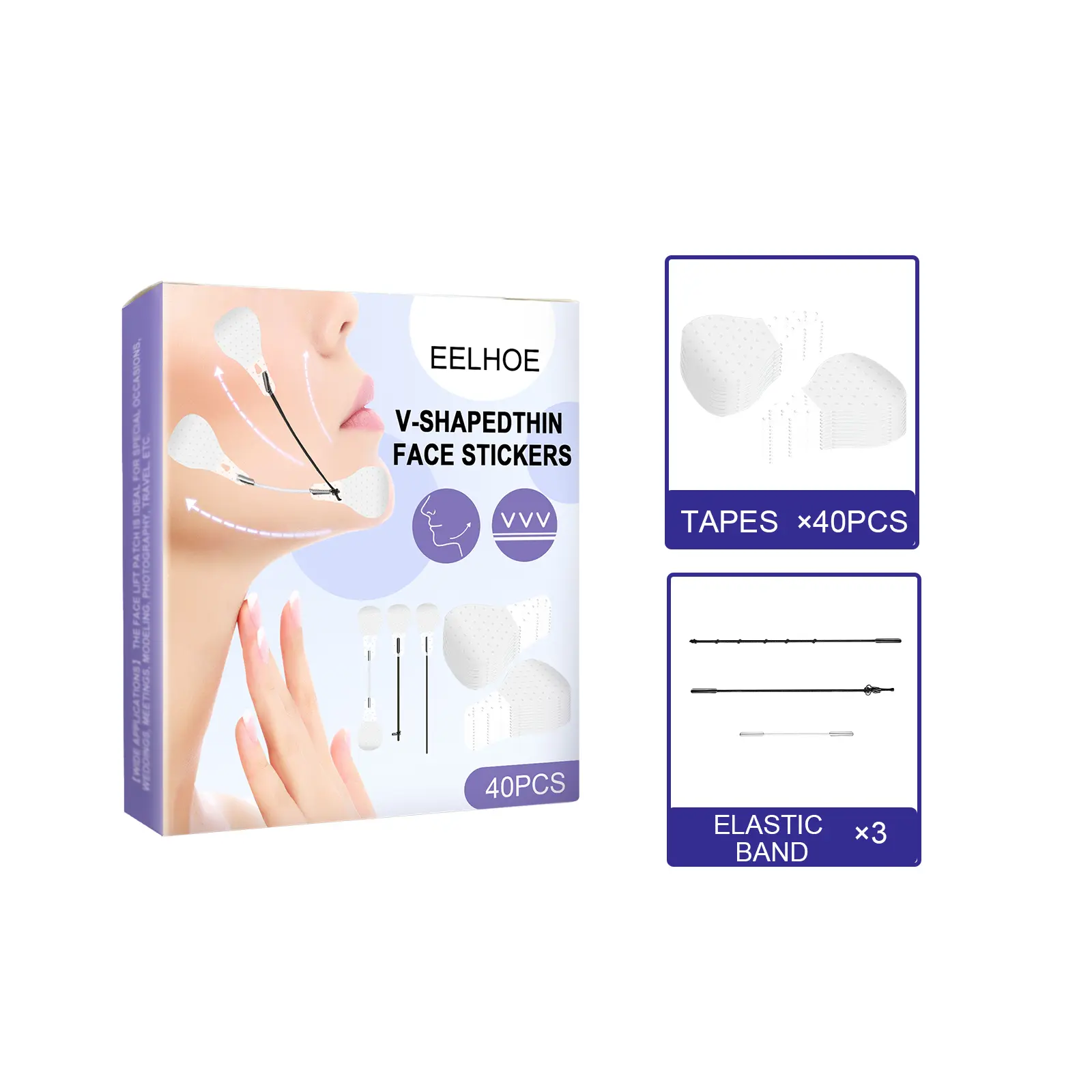 Eelhoe Facial Invisible Lifting Patch Firming Facial Skin Contraction Chin Muscle V Face Lifting Shaping Patch
