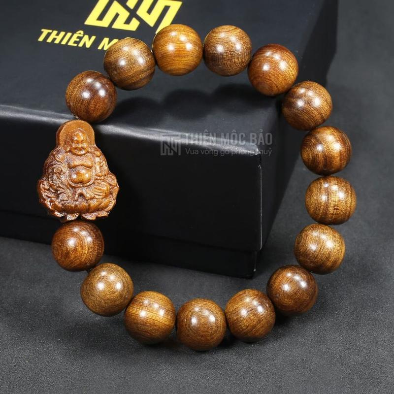 Vòng tay gỗ Bách xanh mix Di lặc 10/12/14/16mm cho nam và nữ - Vòng đeo tay phong thuỷ may mắn, bình an, tài lộc | Thiên Mộc Bảo