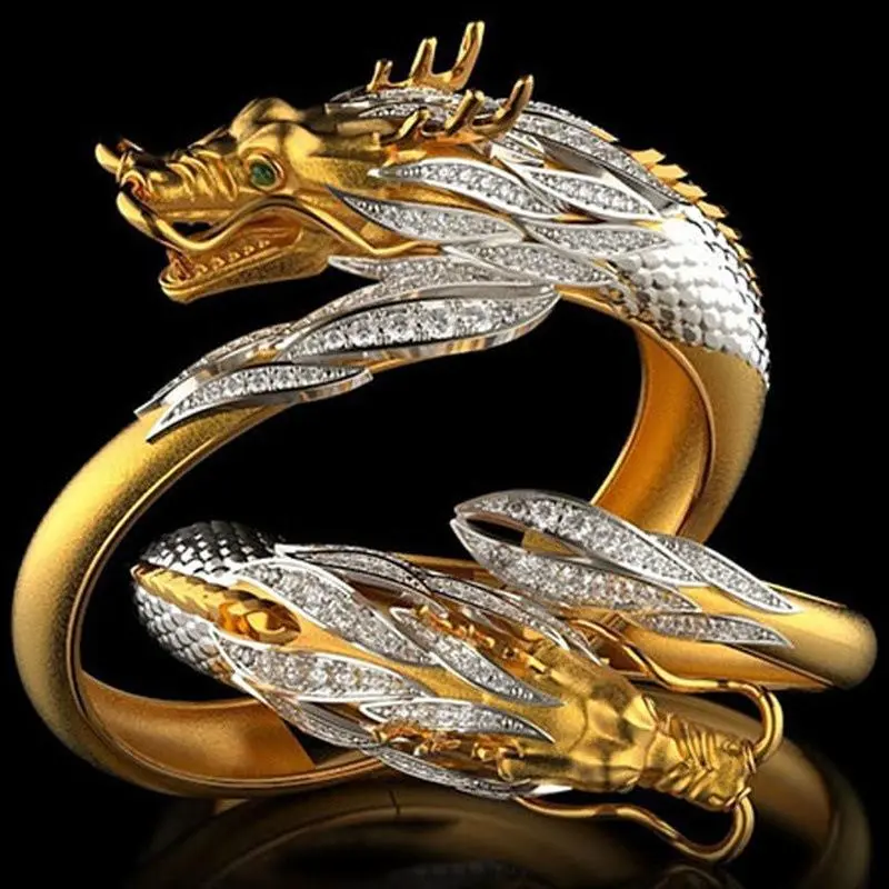 Cincin Naga Lapis Emas 24k - Aksesoris Cincin - Cincin Pria Wanita