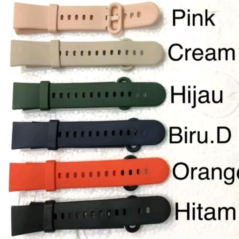 Strap Xmi Mi Watch 2 Lite || Strap Polos Mi Watch 2lite biru black Hijau Hitam Jam Pink Accessories 1