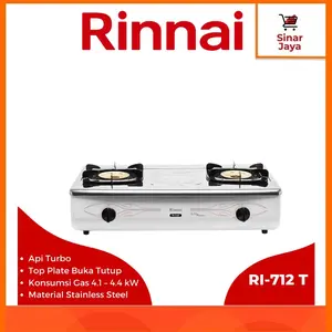 RINNAI RI-712 T Kompor Gas 2 Tungku Api Turbo (Stainless Steel)