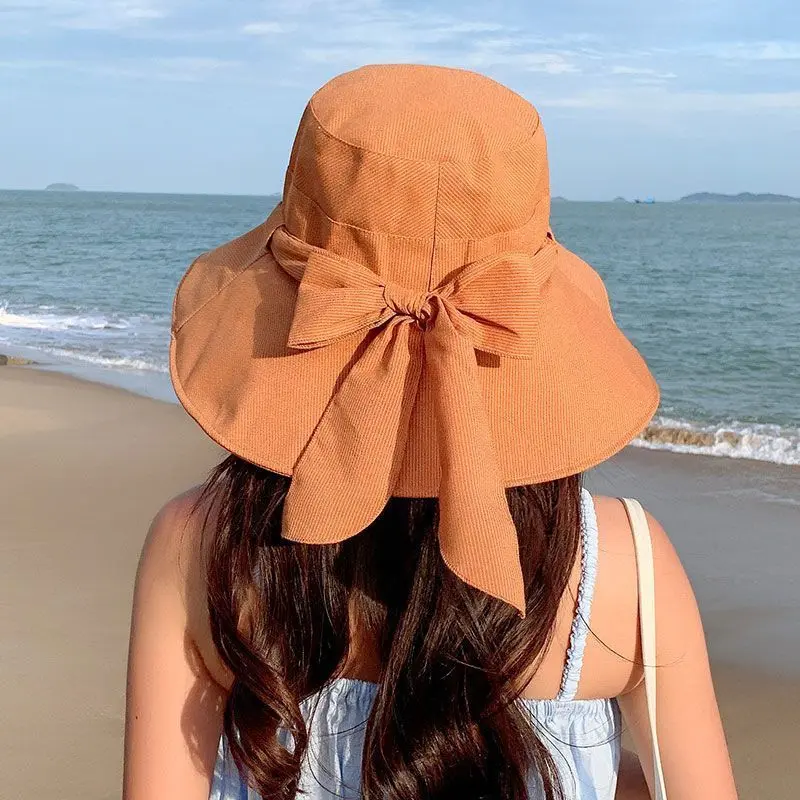 Mũ ngư dân Nữ Nhật Bản Phong cách Hàn Quốc Đa năng Internet Người nổi tiếng Học sinh Chống nắng Mũ chống nắng Mũ vành lớn Nữ Thời trang mùa xuân và mùa hè Hat Nón Women Cap 6