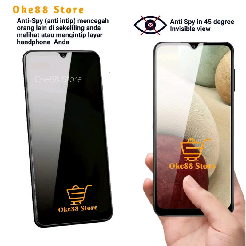 TEMPERED GLASS ANTI SPY SAMSUNG A04 A04E A04S A04 CORE A03 A03S A03 CORE A02 A02S A10 A10S A10E A11 A12 A20 A20E A20S A21 A21S A22 4G A22 5G A23 4G A23 5G A01S A05 A05S A05 A05 CORE PELINDUNG LAYAR ANTI INTIP PRIVACY ANTI GORES FULL LAYAR 4