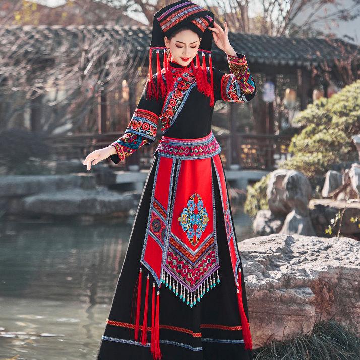 Quần Áo Dân Tộc Xiao, Quần Áo Người Lớn, Quần Áo Dân Tộc Zhuang, Dành Cho Nữ, Làng Miao Quý Châu, Trang Phục Biểu Diễn Khiêu Vũ Chụp Ảnh, Yue SuN XaM, Có 5540 Người Theo Dõi, Hàng Mới Về Women Dress 5