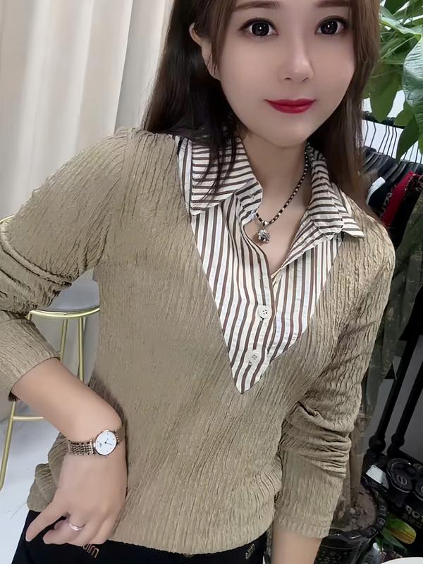 Áo Kiểu Nữ Cổ Đức Chất Thun Xốp Mềm Mịn, Thiết Kế Sang Trọng Thời Trang Shirt Top 3