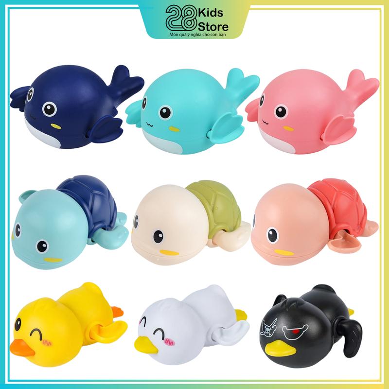 Bộ 9 Con Đồ chơi nhà tắm Rùa, Cá heo, Vịt Lên Cót Ngộ Nghĩnh Voi