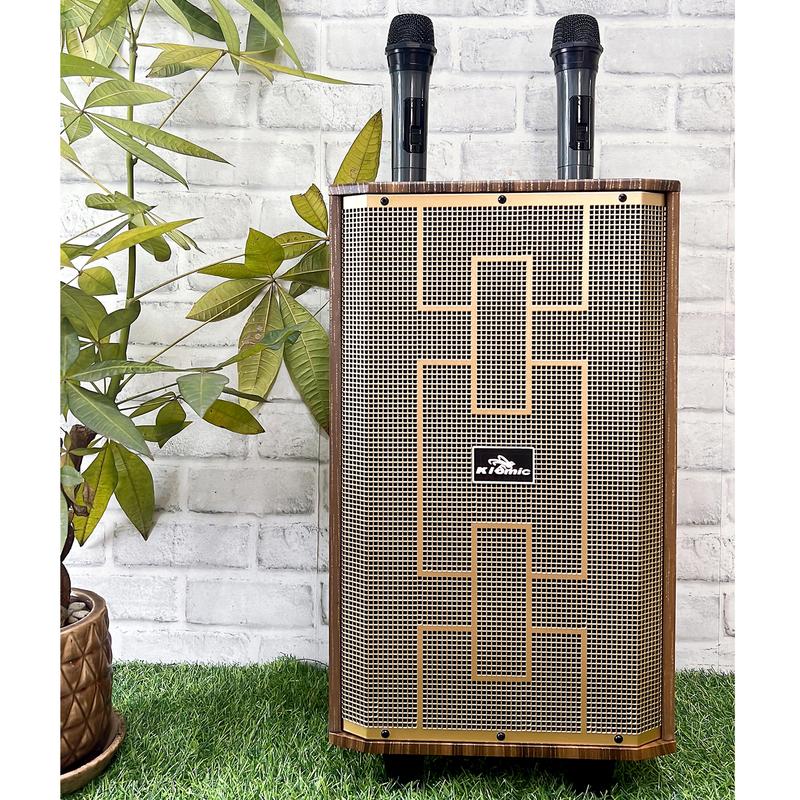 (BẢNG NÂNG CẤP 2023) Loa Vali Kéo Reverb Bluetooth Di Động Kiomic K89, chỉnh Bass, Treble, Reverb.Kèm 2 Micro Không Dây Karaoke Củ Loa Nghe Nhạc