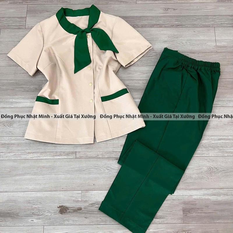 Bộ đồng phục Spa vải cotton lạnh loại 1 cho  Nữ ( Áo+ quân ) Women Top dongphuc