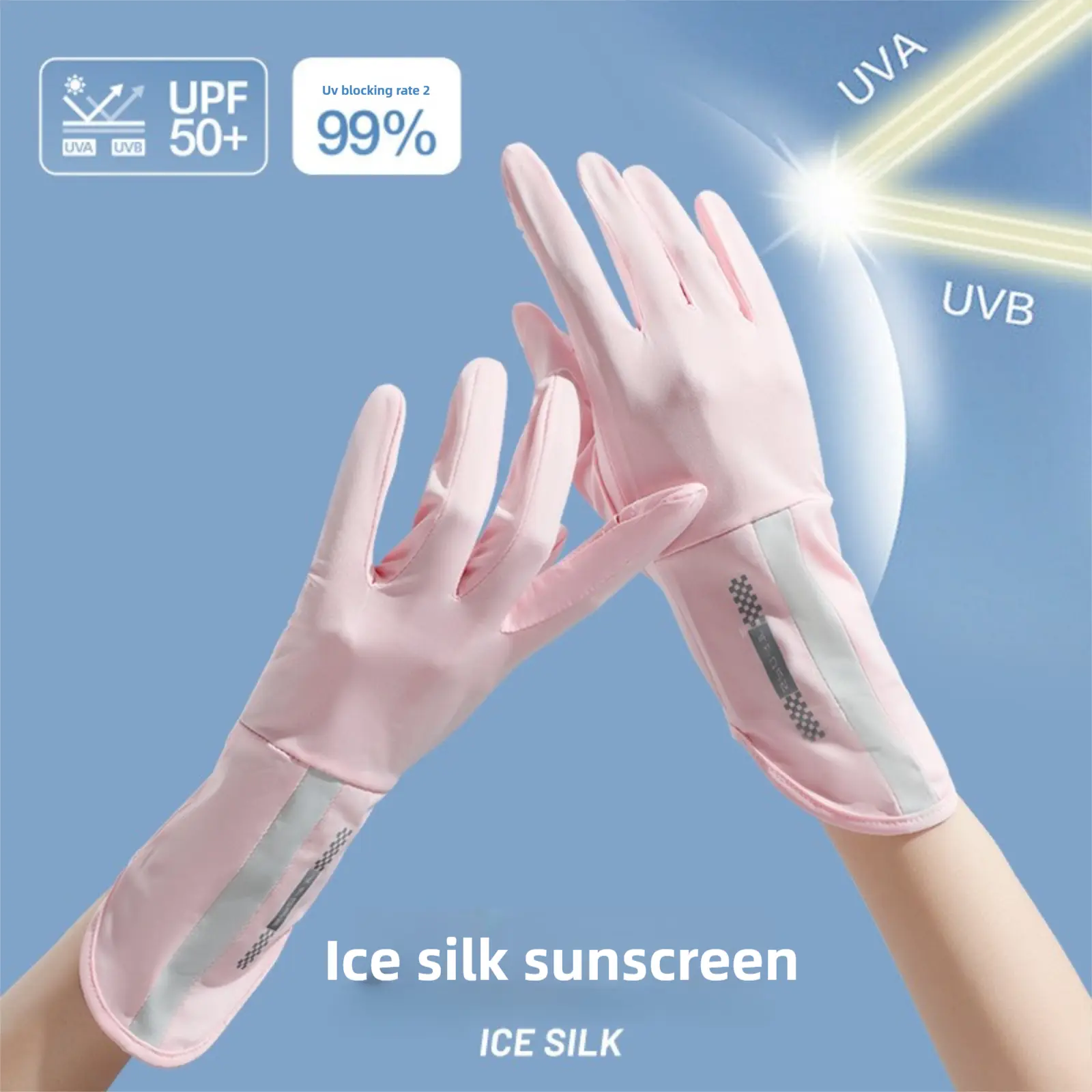 Găng Tay Lái Xe Mùa Hè, Chống Tia UV, Chống Trượt, Lụa Lạnh Mỏng, Hở Ngón, Tương Thích Với Màn Hình Cảm Ứng, Găng Tay Chống Nắng, Thích Hợp Cho Người Lái Xe Điện Xe Đạp