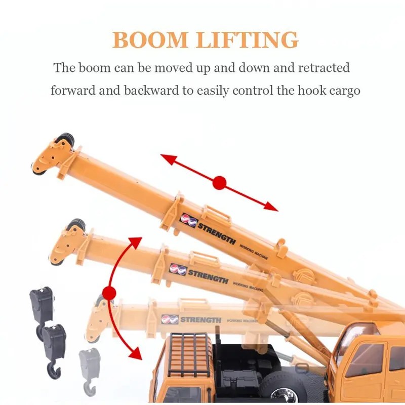 Đồ Chơi Xe Kỹ Thuật Xe Xúc Cần Cẩu Xe Tải Điều Khiển Từ Xa RC, 8 Kênh, Quà Tặng Đồ Chơi Cho Bé Trai Toy Pin 5
