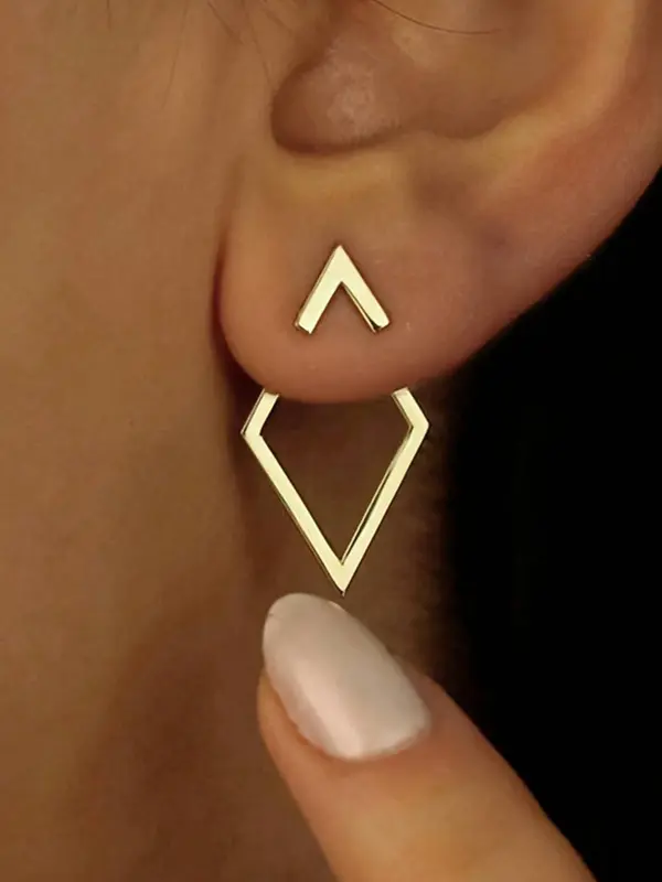 Geometric Design Dangle Earrings, Fashionable Jewelry for Women, Trendy All-match & Exquisite Jewelry for Birthday Gift 0