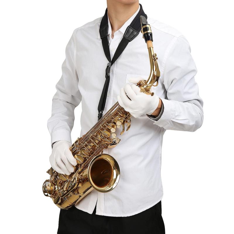 Adjustable Padded Saxophone Sax Neck Strap with Snap Hook Black and Coffee Saxophone Parts and Accessories 5