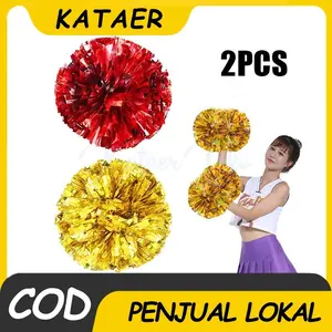 2pcs Bola Bunga Cheerleader Pompom Cheerleader Tebal Pom Pom Tari Umbul Umbul Nari Untuk Anak Pemandu Sorak