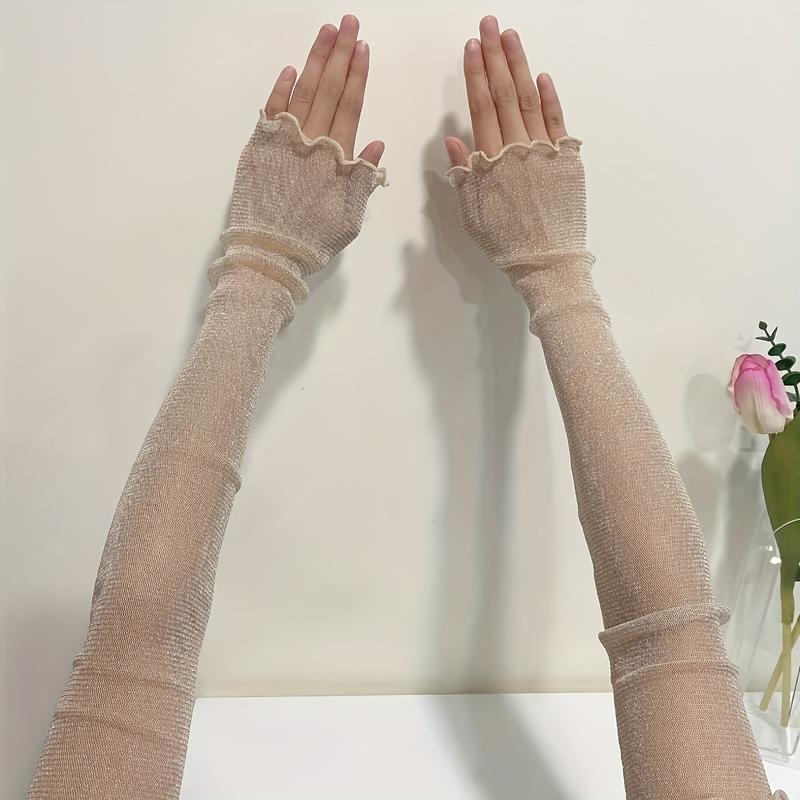 Product Introduction of Women's Outdoor Mesh Sunscreen Thin Sleeves 1