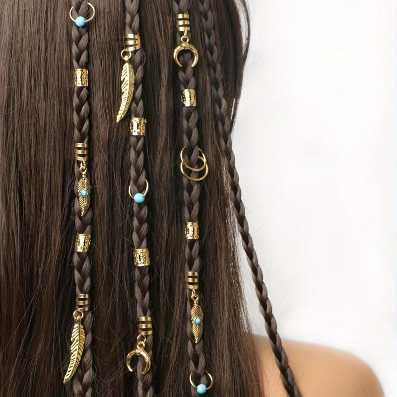 Product Introduction of FA TRINKETS 31pcs Hair Accessories Hollow Out Hair Ring Dread Locks Metal Cuff Clips Dreadlocks Beads Adjustable Headwear Hair Braid Tubes for Braids 8