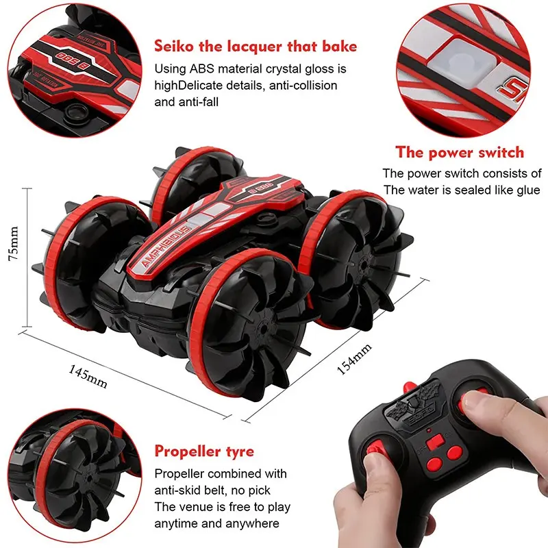 Mainan Anak Mobil Remote Control Sensor Tangan Akrobat Amfibi USB Mengisi Mobil Akrobat Remote Control Mobil 8