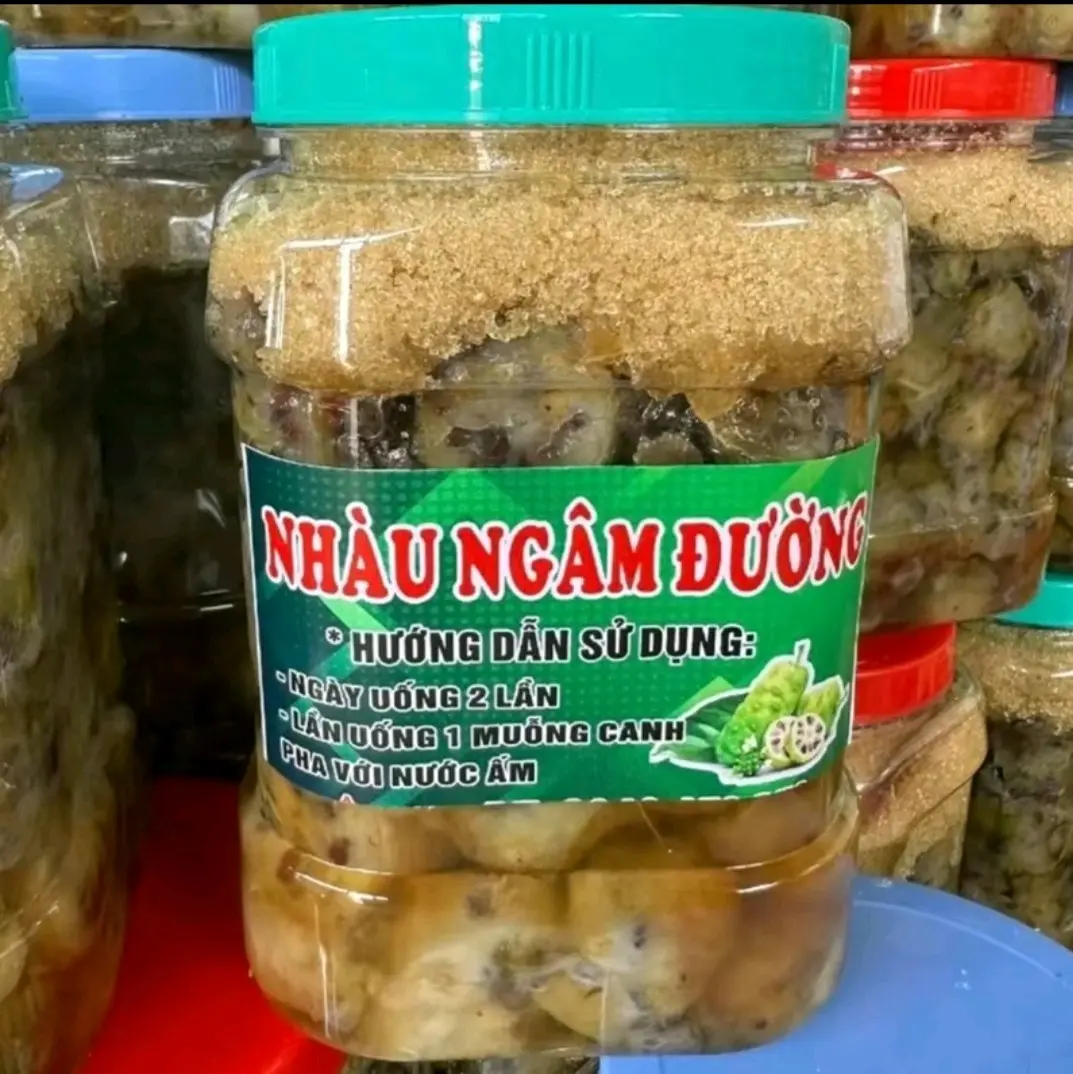 Trái nhàu ngâm đường cát vàng mật mía