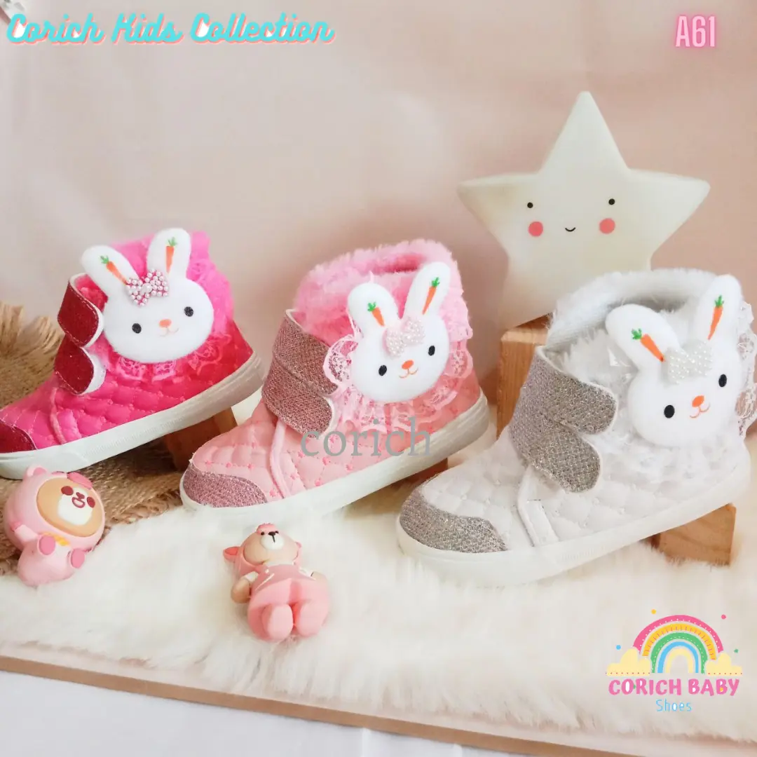 BAYAR DI TEMPAT - CORICH - A61 - SEPATU ANAK - BOOT - DOCMART - PREWALKER - ANAK -  BAYI USIA 11 - 24 BULAN - PEREMPUAN - BABY SHOES - SNEAKERS - BOOTS - SOL PUTIH - BELAJAR JALAN - PERGELANGAN KAKI