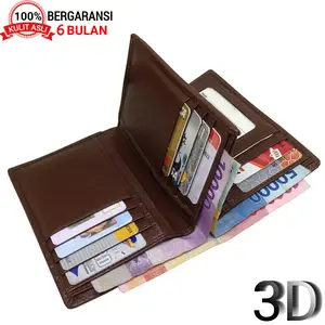 Dompet Pria 3/4 100% ORIGINAL Kulit Asli Model 3 Dimensi