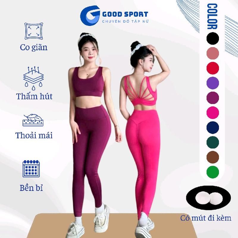 Bộ đồ dài tập gym yoga aerobic nữ có mút - Mẫu mới, chất liệu vải mịn tay, nhẹ nhàng, co giãn tốt - Top, Sport