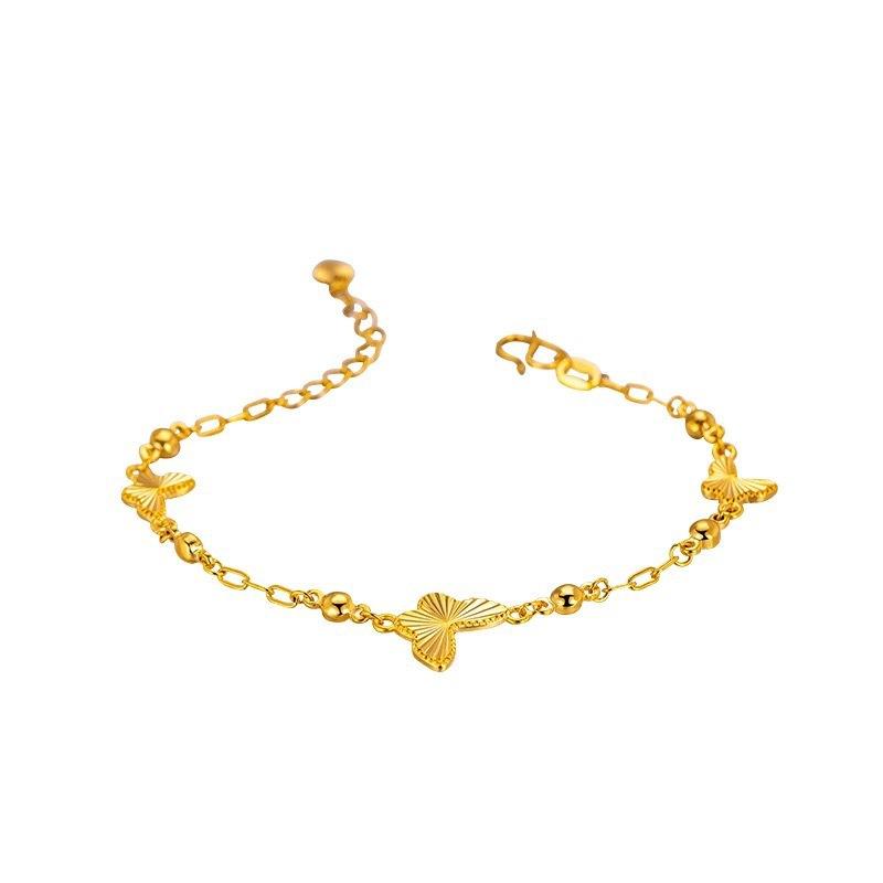 Korean Exquisite Golden Butterfly Bracelet for Women Light Luxury Shiny Zircon Elegant Bangle Party Banquet Charm Jewelry Gift 3