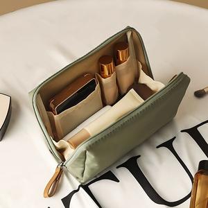 Bolsa de maquillaje mini, organizador de cosméticos portátil para lápiz labial, polvo y sombra de ojos, solución de almacenamiento ideal para esenciales de belleza