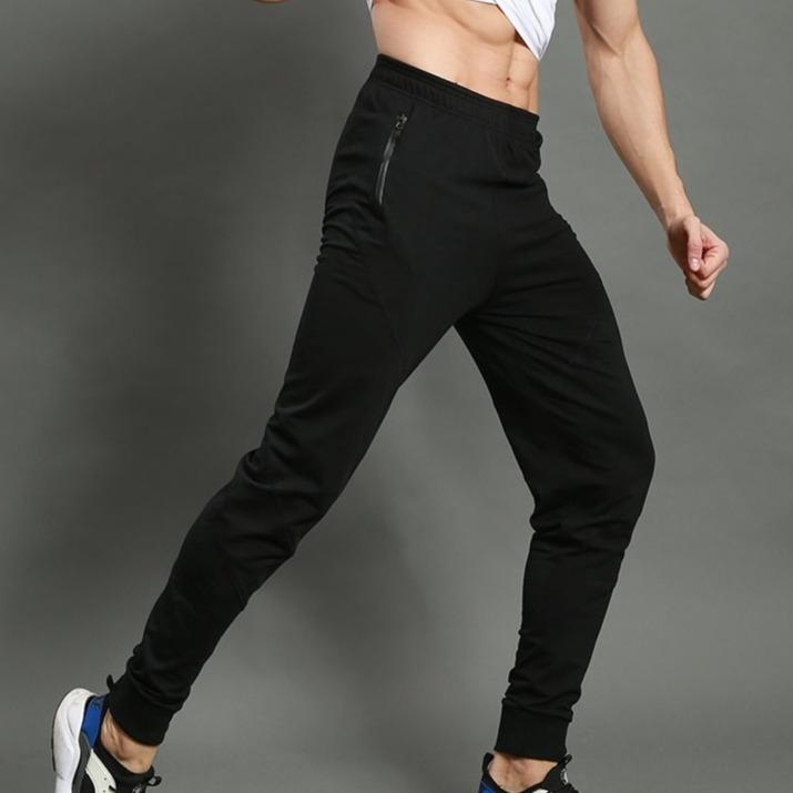 Quần jogger nam thun POLY xịn sò có khóa túi, phong cách thể thao với họa tiết trơn có big size 3xl đến hơn 90kg được l khuyên dùng [101-120 pound] ánh sáng xanh biển(240g)