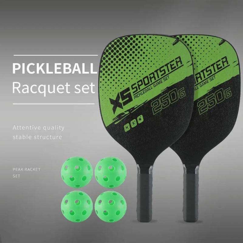 Pickleball Rackets Generic 2pcs/set Wooden Pickleball Rackets Green 4pcs Pickleball Balls - TikTok ...