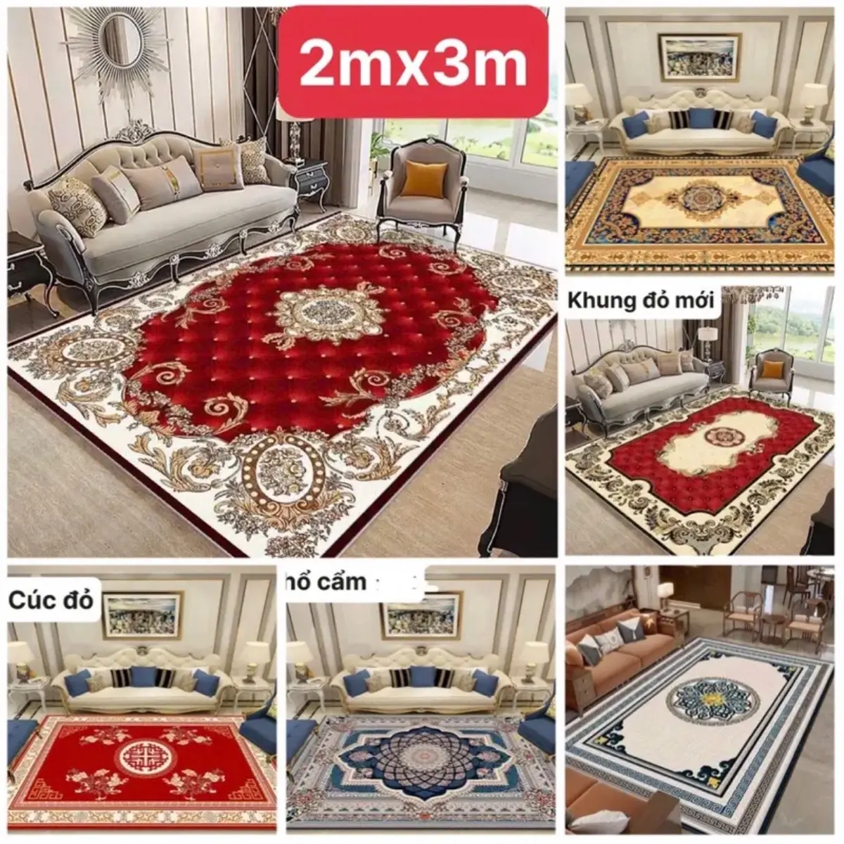 Thảm Bali trải sàn size 2mx3m , phong cách châu Âu hiện đại sang trọng