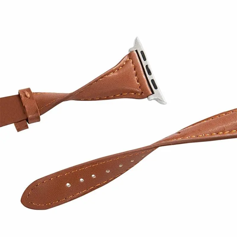 Fashionable Ultra-thin PU Leather Watch Band, 1 Count Replacement Watch Band Compatible with Apple Watch Series 9/8/7/6/5/4/SE Ultra, Smart Watch Accessories, Leather Watch Strap, Wearable 6