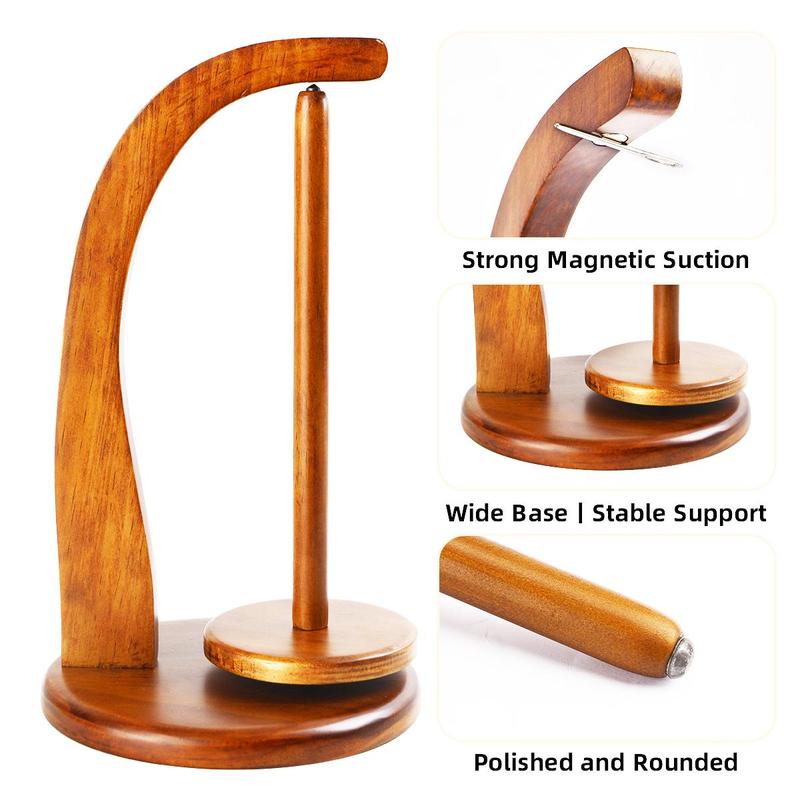 Wooden Yarn Holder Knitting and Crocheting, 1 Piece Portable Rotating Knitting Needle Stand, Sewing Supplies Crafts for Home & Sewing Room, Valentine's Day Gift 7